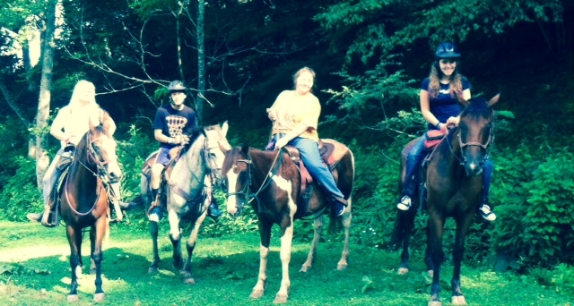 Getting ready for our 2 hour trail ride